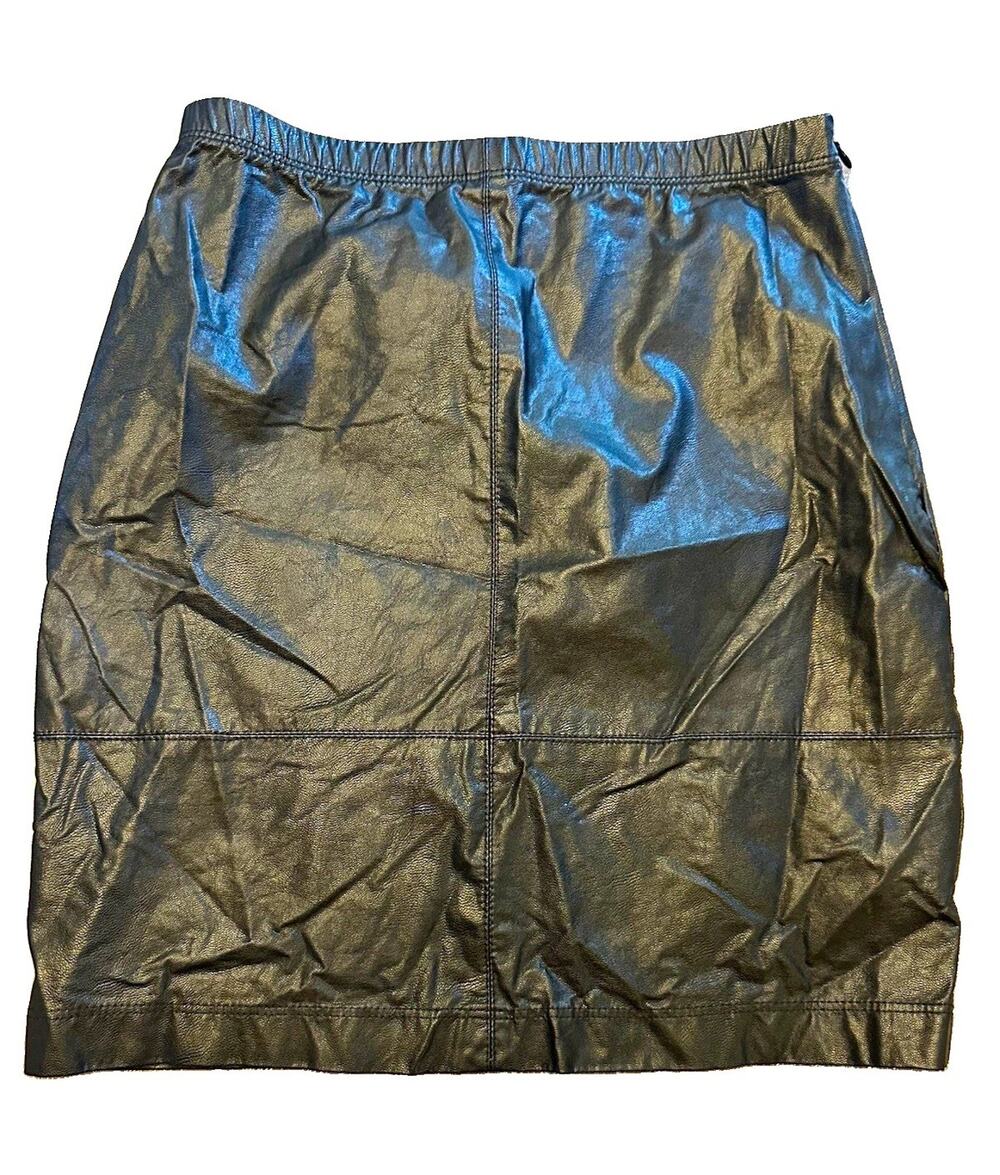 Fifteen Twenty Black Faux Leather Mini Skirt elastic waist- Size XS